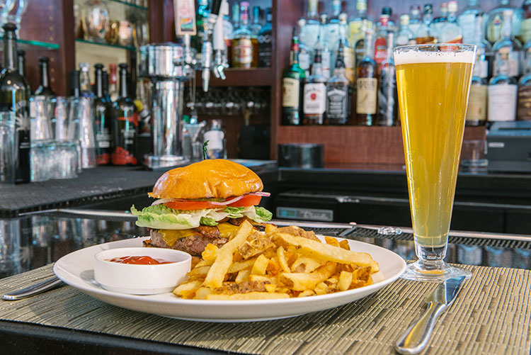 Eagle Landing Tavern Burger and Fries with Drink
